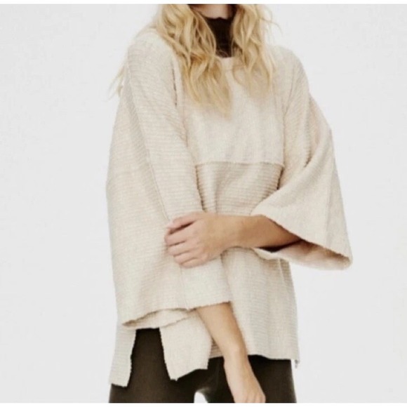 Free People Sweaters - Free People We The Free Ribbed Boardwalk Hacci Sweater Tan Oversized Medium